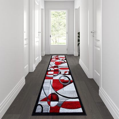 Flash Furniture Elias 3X10 Abstract Rug, Red