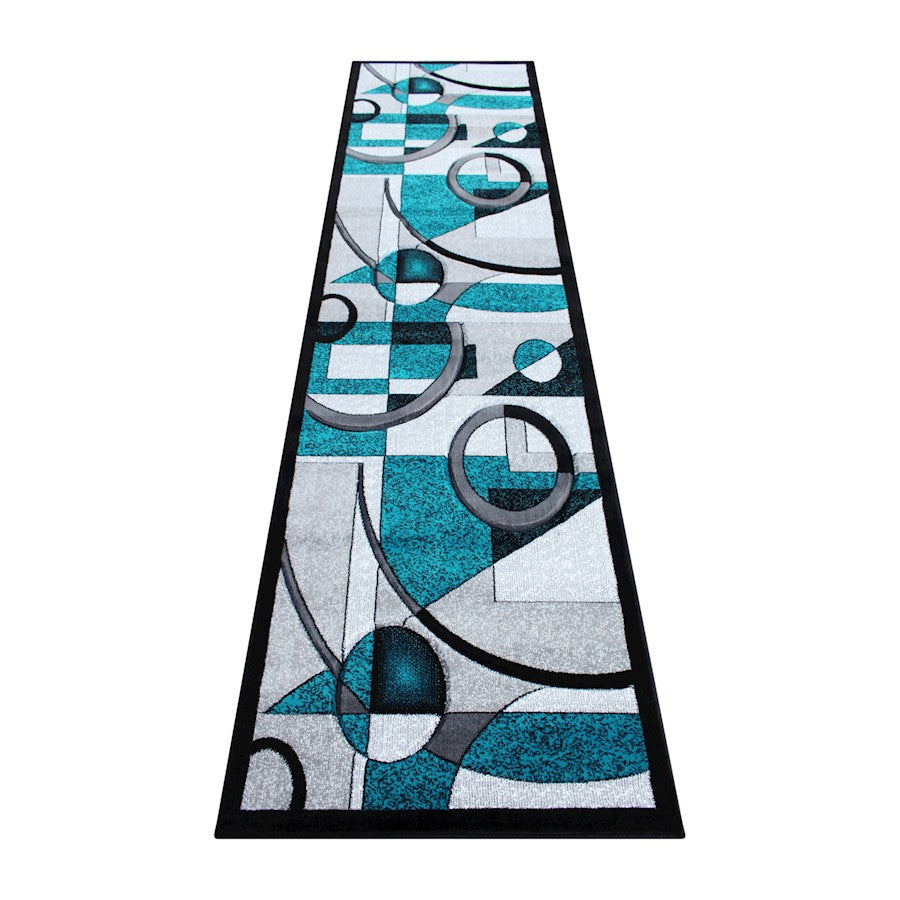 Flash Furniture Elias 3X10 Abstract Rug, Turquoise