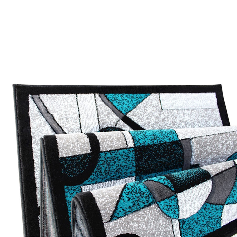 Flash Furniture Elias 3X10 Abstract Rug, Turquoise