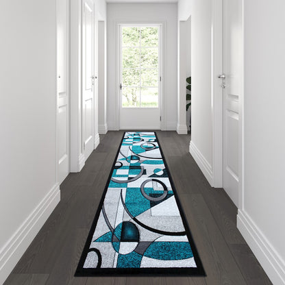 Flash Furniture Elias 3X10 Abstract Rug, Turquoise