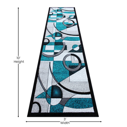 Flash Furniture Elias 3X10 Abstract Rug, Turquoise