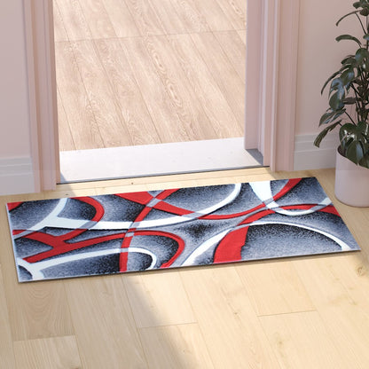 Flash Furniture Atlan 2X3 Abstract Rug, Red
