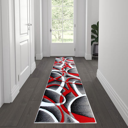 Flash Furniture Atlan 2X7 Abstract Rug, Red
