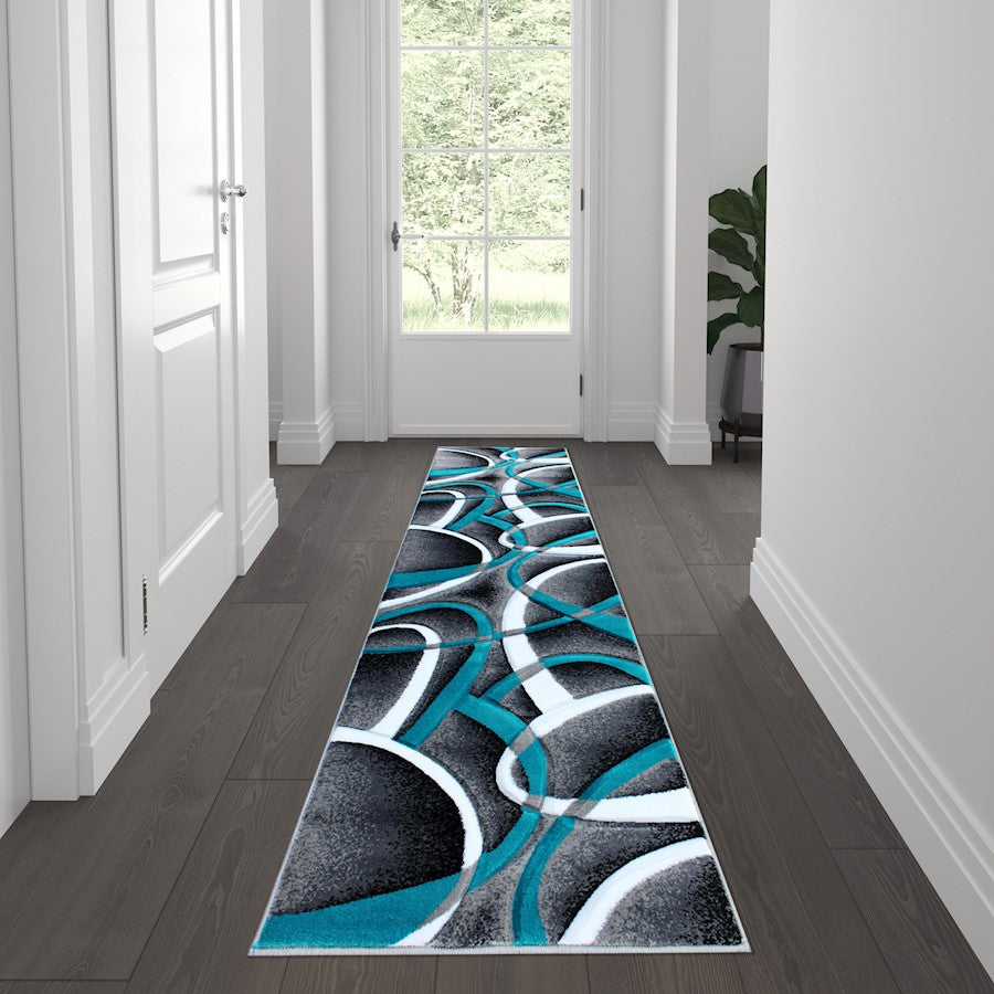 Flash Furniture Atlan 2X7 Abstract Rug, Turquoise