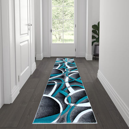 Flash Furniture Atlan 2X7 Abstract Rug, Turquoise