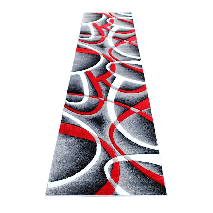 Flash Furniture Atlan 3X10 Abstract Rug, Red