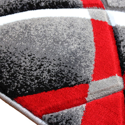 Flash Furniture Atlan 3X10 Abstract Rug, Red