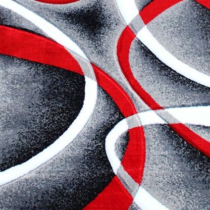 Flash Furniture Atlan 3X10 Abstract Rug, Red