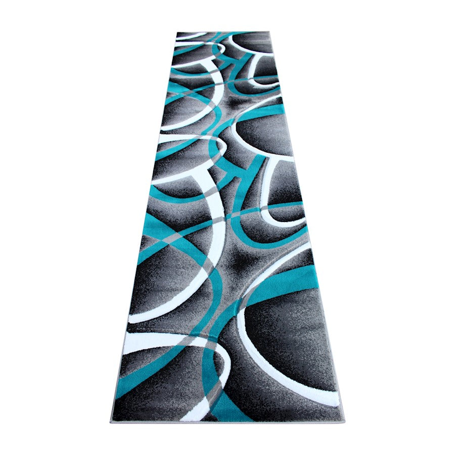 Flash Furniture Atlan 3X10 Abstract Rug, Turquoise