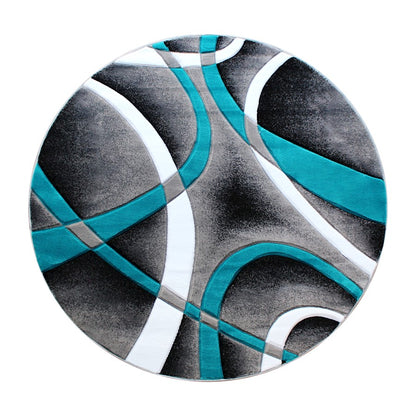Flash Furniture Atlan 4X4 Abstract Rug, Turquoise