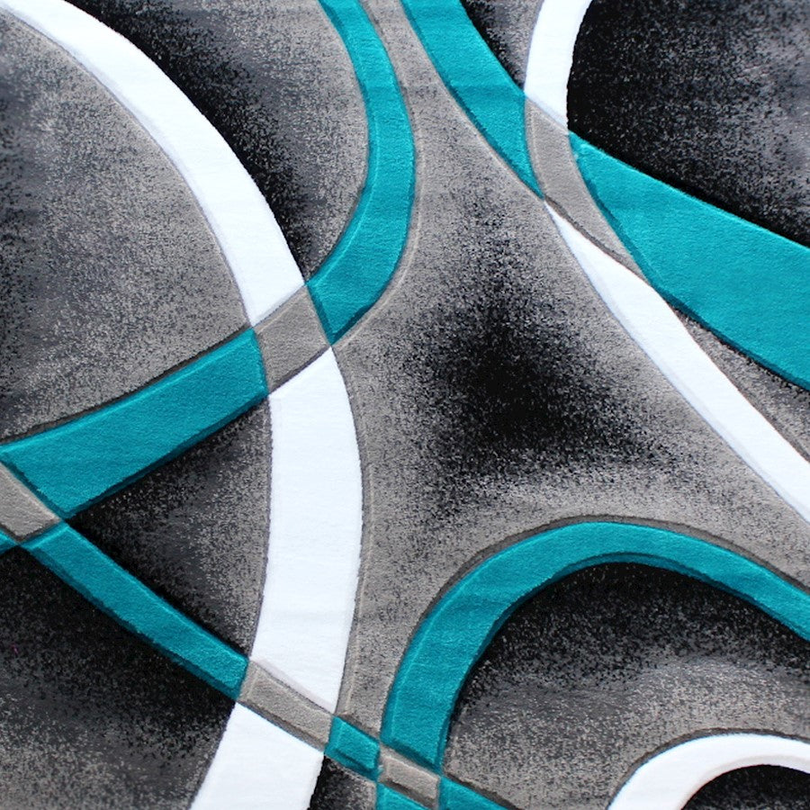 Flash Furniture Atlan 4X4 Abstract Rug, Turquoise
