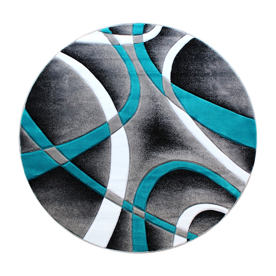Flash Furniture Atlan 5X5 Abstract Rug, Turquoise