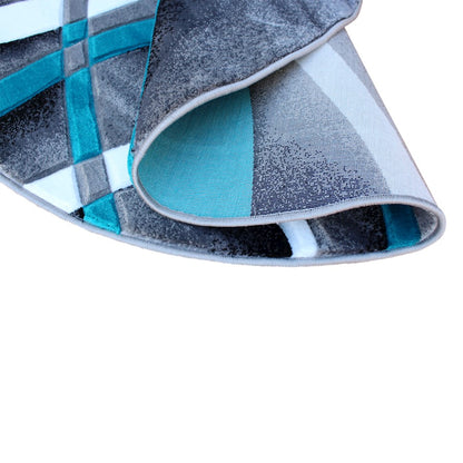 Flash Furniture Atlan 5X5 Abstract Rug, Turquoise