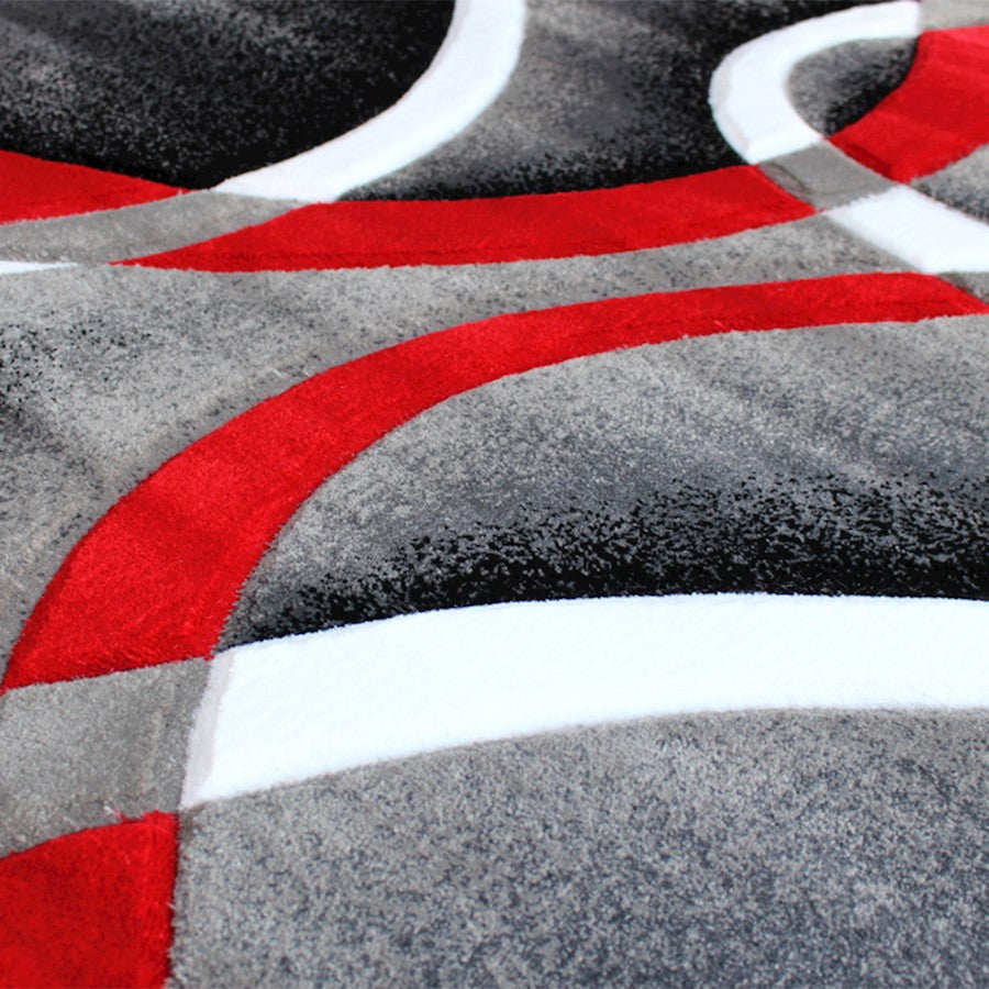 Flash Furniture Atlan 5X7 Abstract Rug, Red