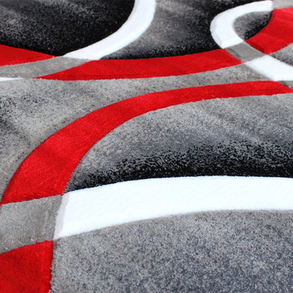 Flash Furniture Atlan 5X7 Abstract Rug, Red