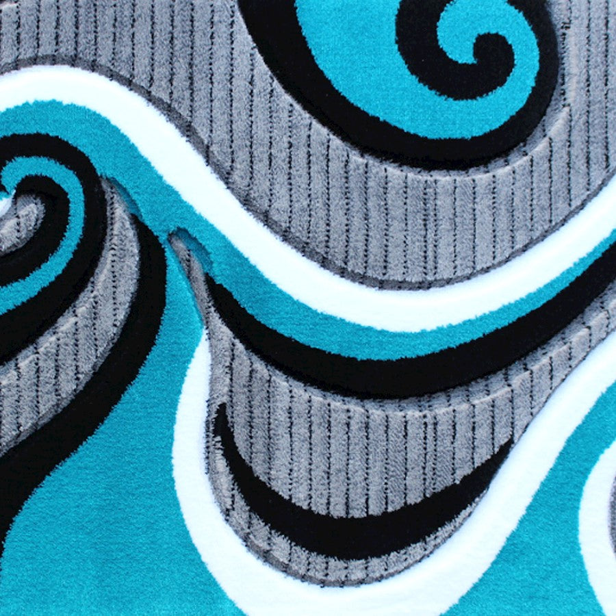 Flash Furniture Athos 2X3 Abstract Rug, Turquoise