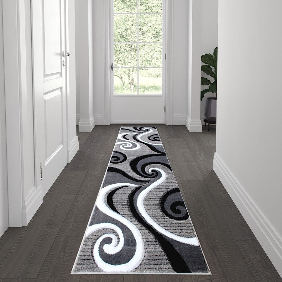 Flash Furniture Athos 2X7 Abstract Rug, Grey