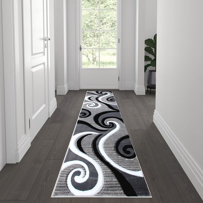 Flash Furniture Athos 2X7 Abstract Rug, Grey