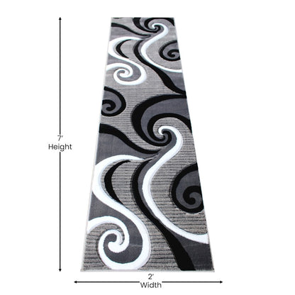 Flash Furniture Athos 2X7 Abstract Rug, Grey