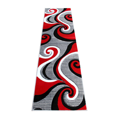 Flash Furniture Athos 2X7 Abstract Rug, Red