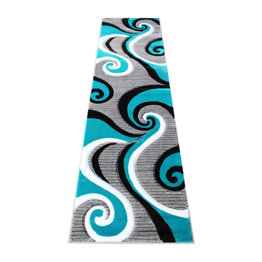 Flash Furniture Athos 2X7 Abstract Rug, Turquoise