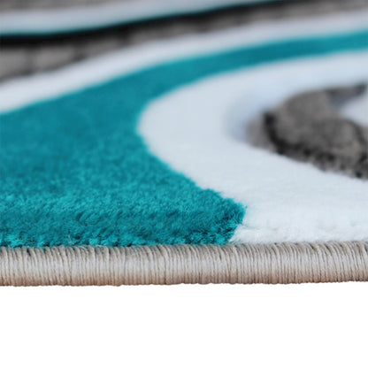 Flash Furniture Athos 2X7 Abstract Rug, Turquoise