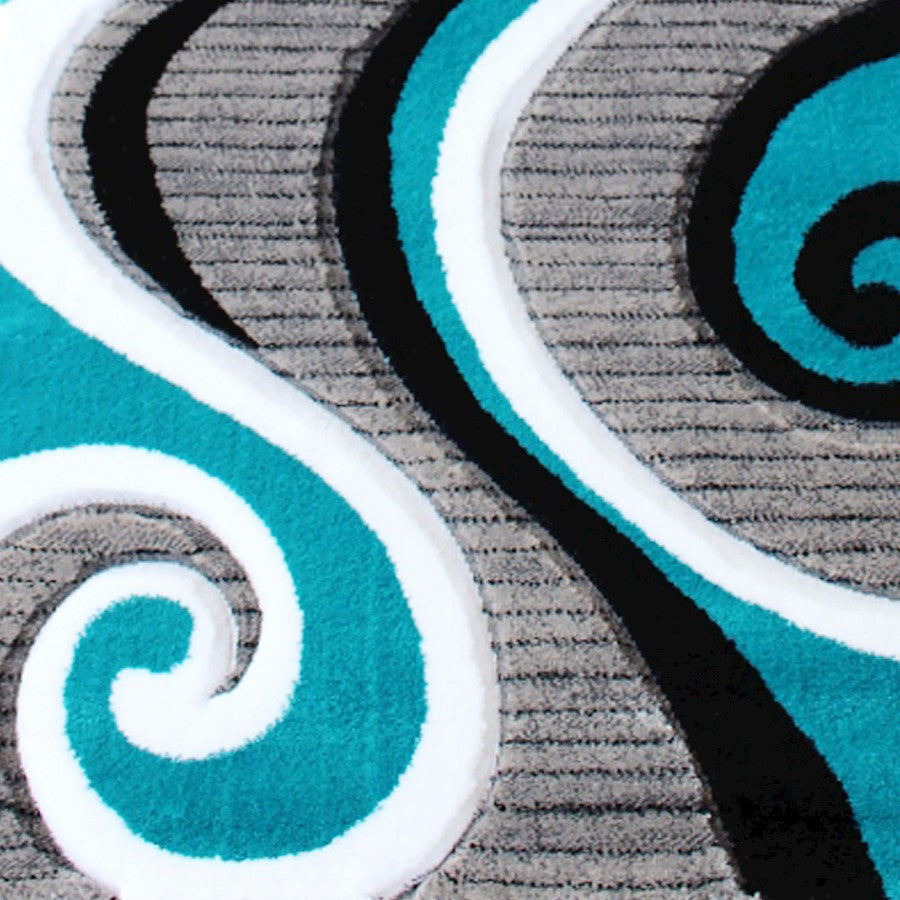 Flash Furniture Athos 2X7 Abstract Rug, Turquoise