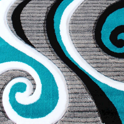 Flash Furniture Athos 2X7 Abstract Rug, Turquoise
