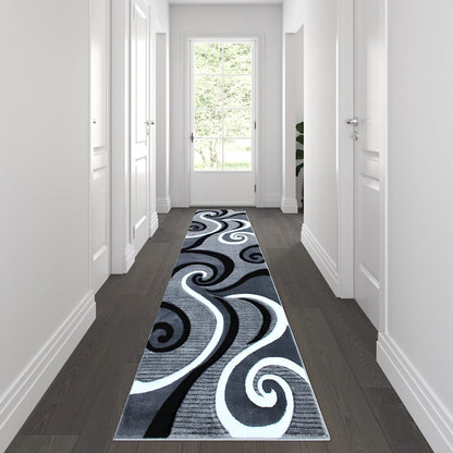 Flash Furniture Athos 3X10 Abstract Rug, Grey