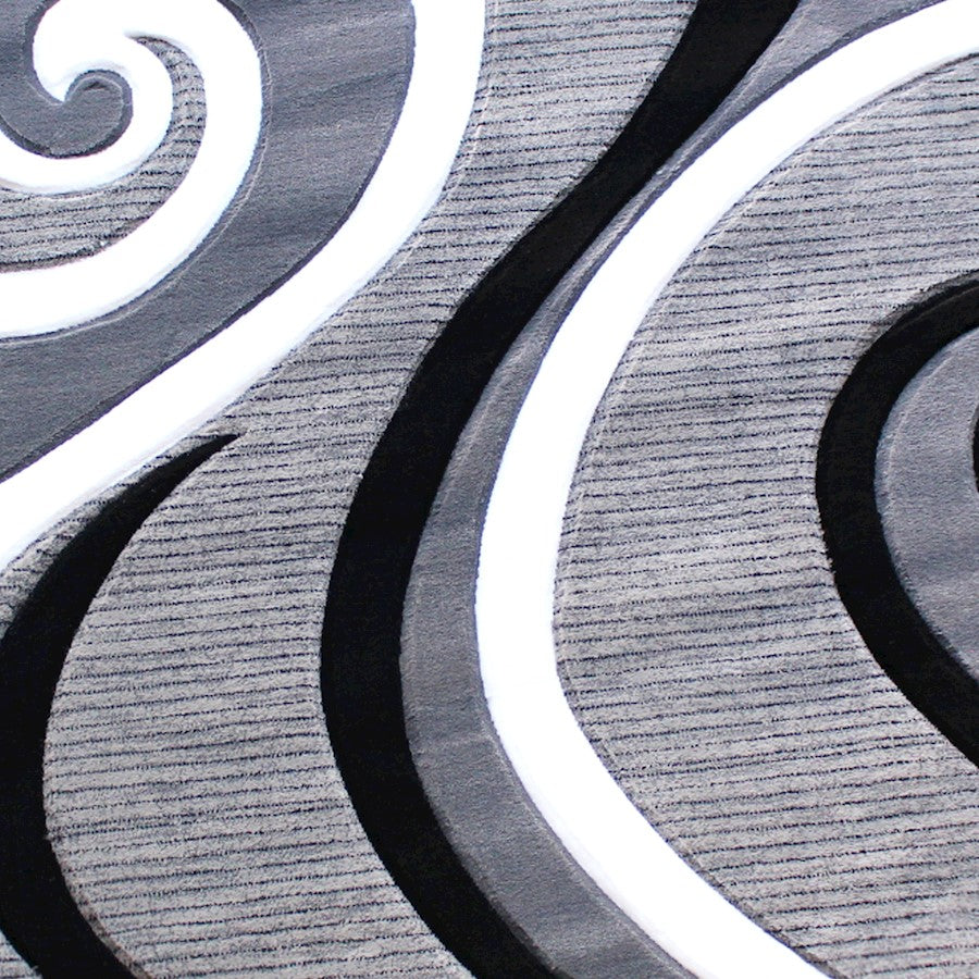 Flash Furniture Athos 3X10 Abstract Rug, Grey
