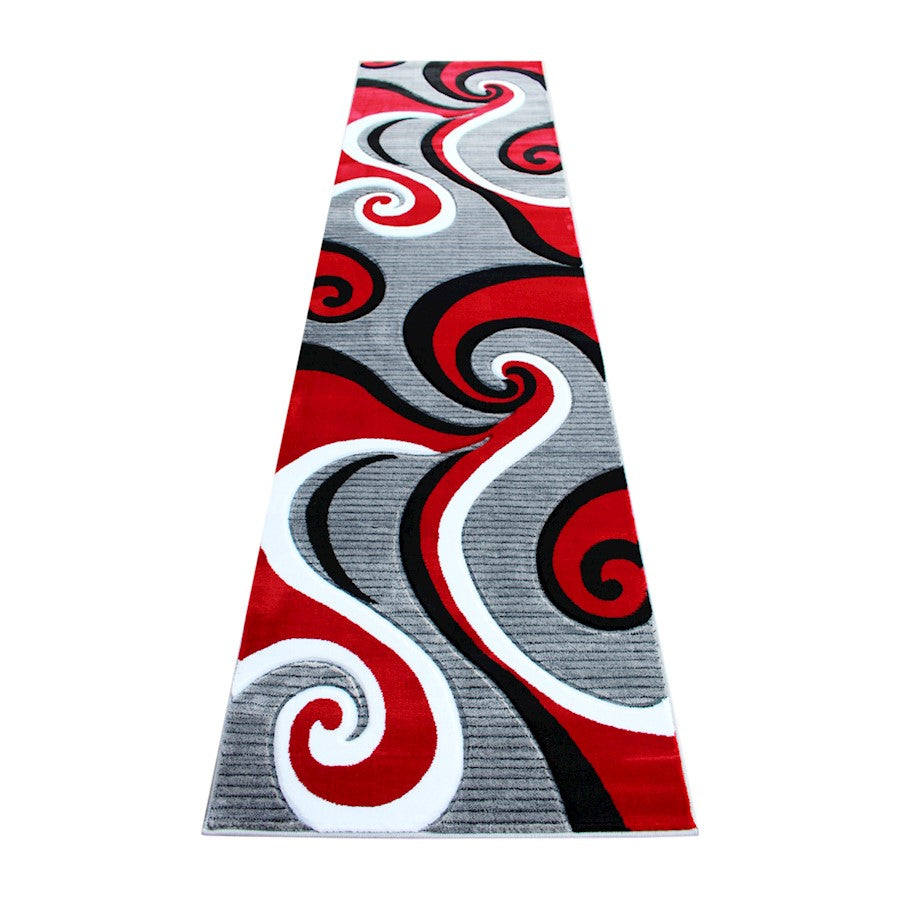 Flash Furniture Athos 3X10 Abstract Rug, Red