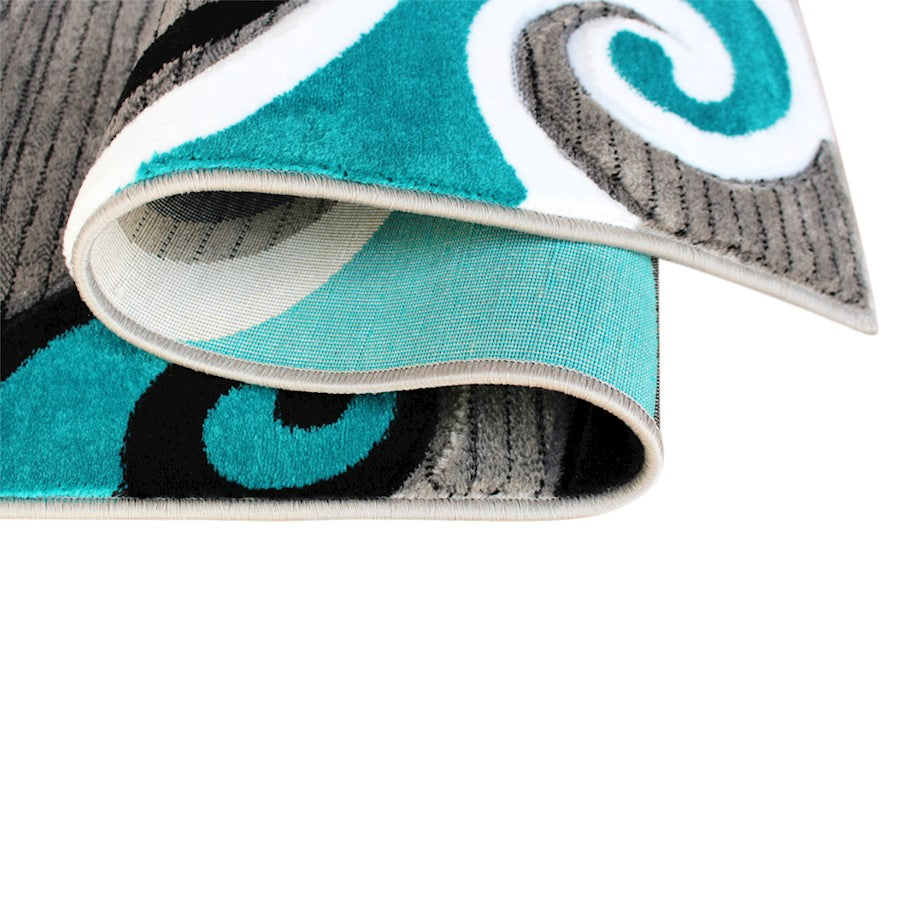 Flash Furniture Athos 3X10 Abstract Rug, Turquoise