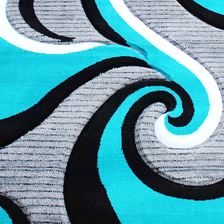 Flash Furniture Athos 3X10 Abstract Rug, Turquoise