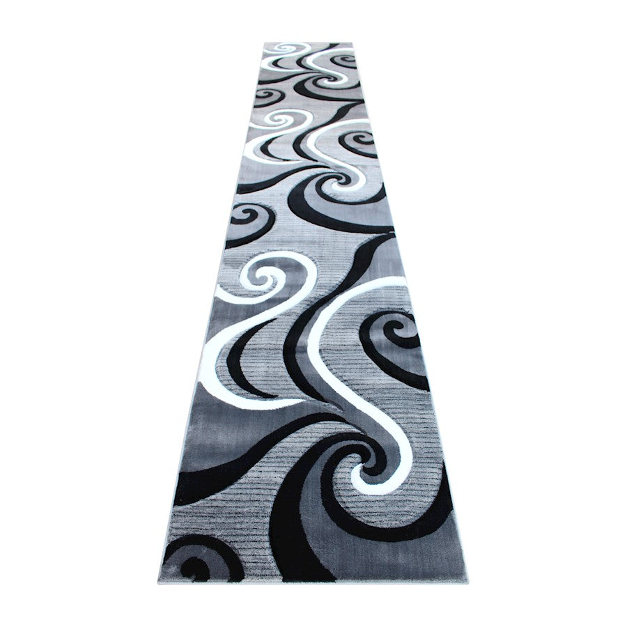Flash Furniture Athos 3X16 Abstract Rug, Grey