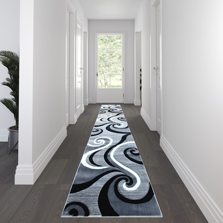 Flash Furniture Athos 3X16 Abstract Rug, Grey