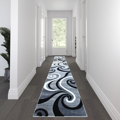 Flash Furniture Athos 3X16 Abstract Rug, Grey