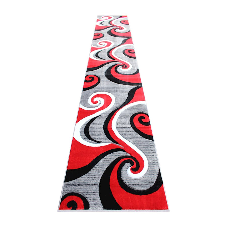 Flash Furniture Athos 3X16 Abstract Rug, Red