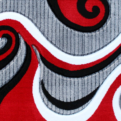 Flash Furniture Athos 3X16 Abstract Rug, Red