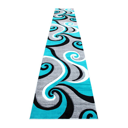 Flash Furniture Athos 3X16 Abstract Rug, Turquoise