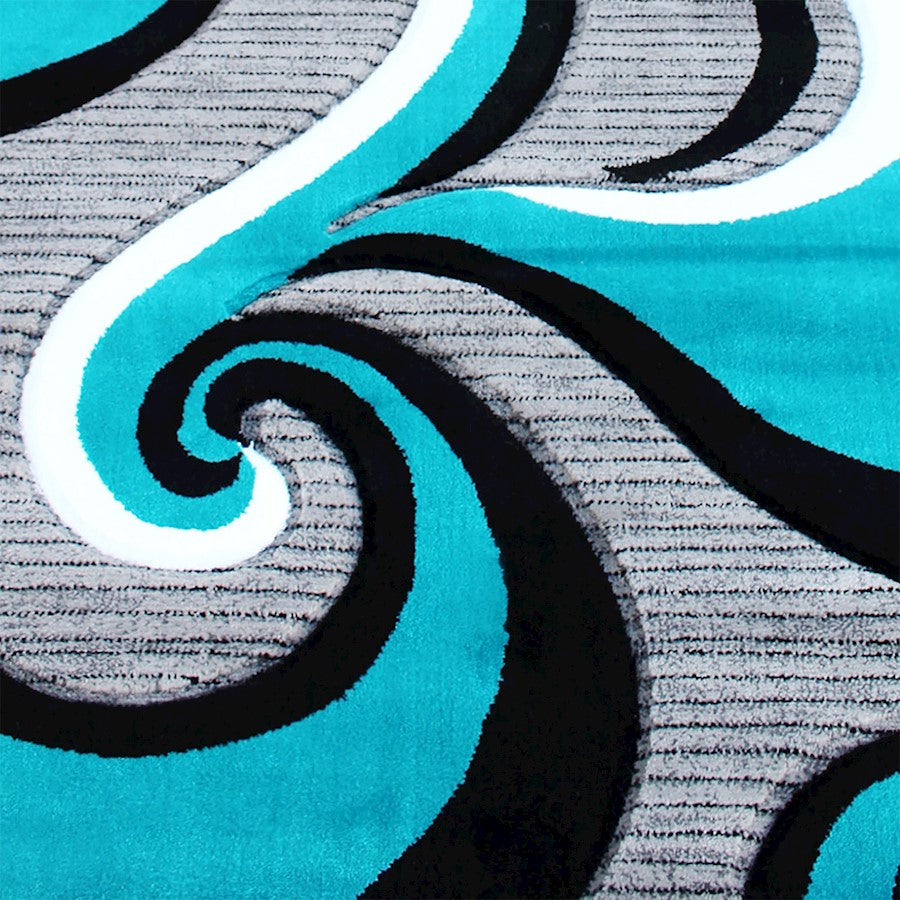 Flash Furniture Athos 3X16 Abstract Rug, Turquoise