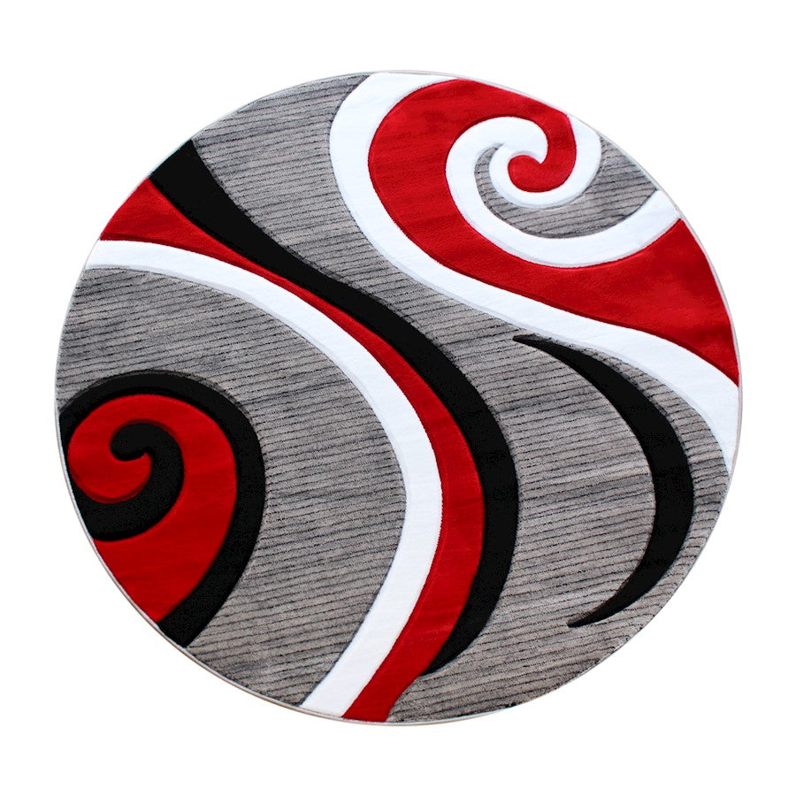 Flash Furniture Athos 4X4 Abstract Rug, Red