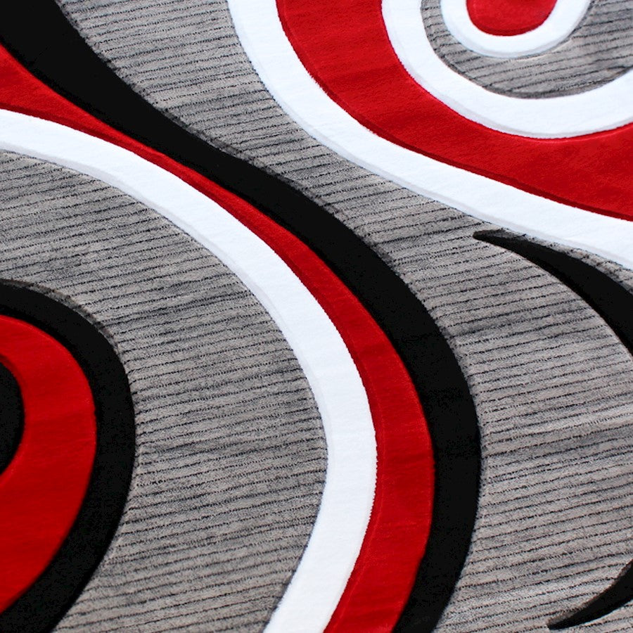 Flash Furniture Athos 4X4 Abstract Rug, Red