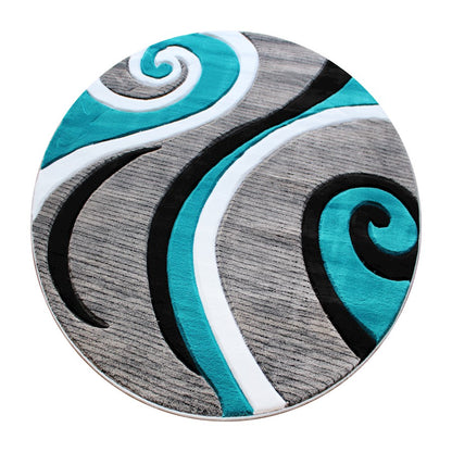 Flash Furniture Athos 4X4 Abstract Rug, Turquoise