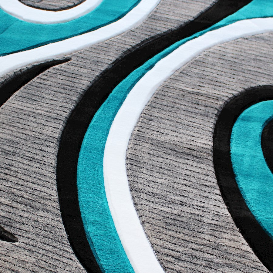 Flash Furniture Athos 4X4 Abstract Rug, Turquoise