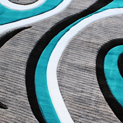 Flash Furniture Athos 4X4 Abstract Rug, Turquoise