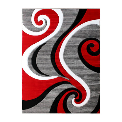Flash Furniture Athos 5X7 Abstract Rug, Red