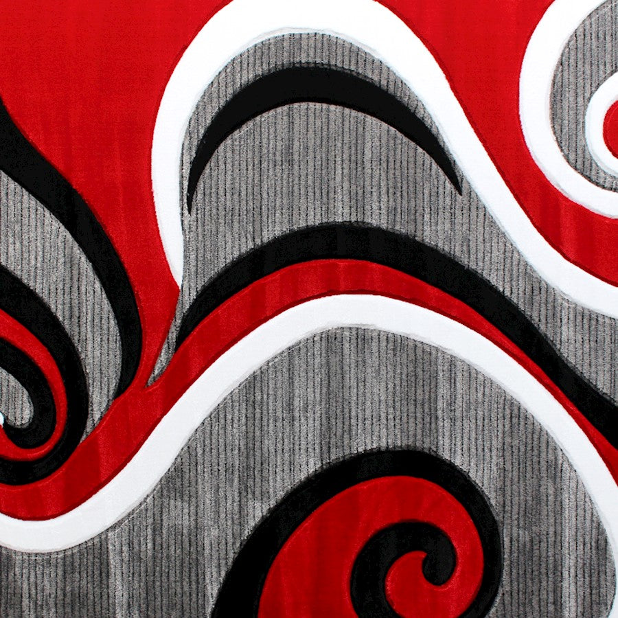 Flash Furniture Athos 5X7 Abstract Rug, Red