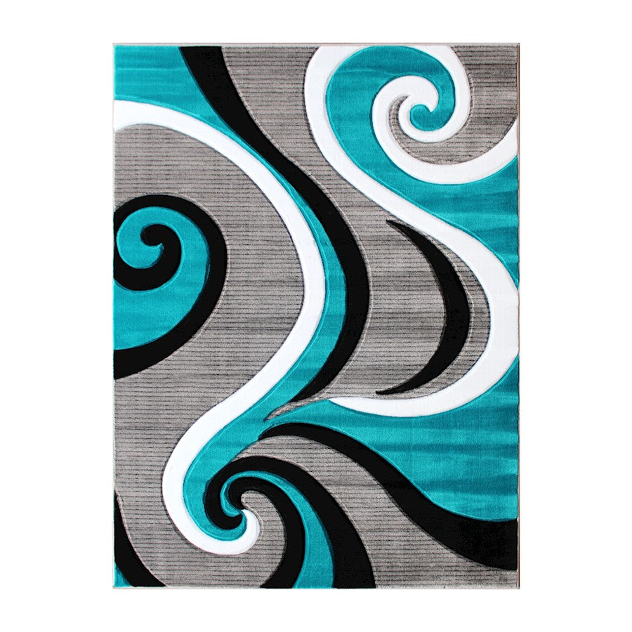 Flash Furniture Athos 5X7 Abstract Rug, Turquoise