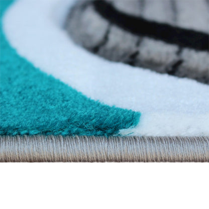 Flash Furniture Athos 5X7 Abstract Rug, Turquoise