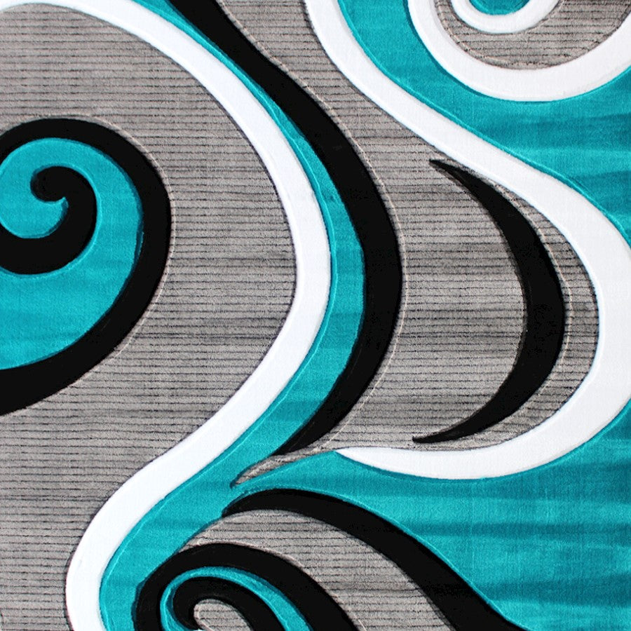 Flash Furniture Athos 5X7 Abstract Rug, Turquoise